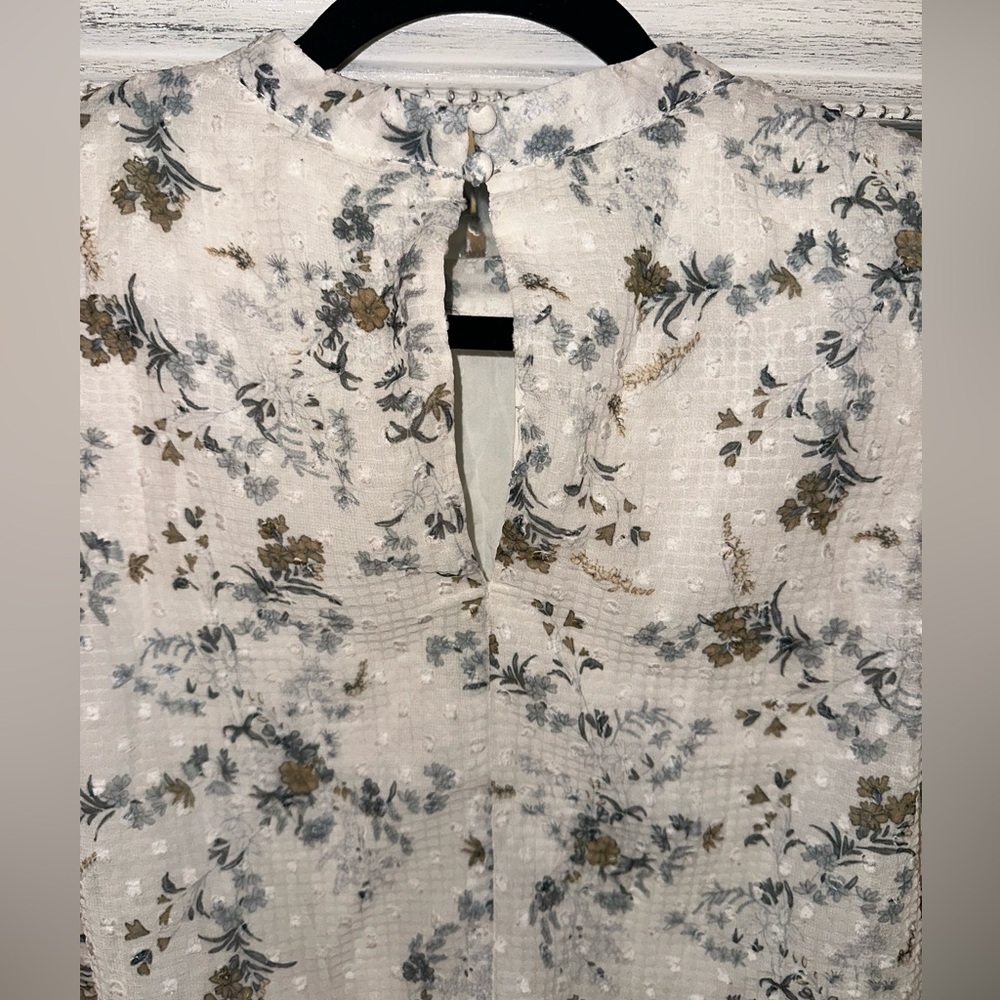 TCEC Floral Ruffle Dress Size L | Romantic Swiss Dot Mini - Picture 5 of 5